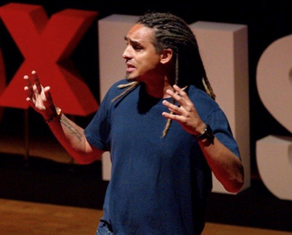 Travis Heath delivering a TED Talk