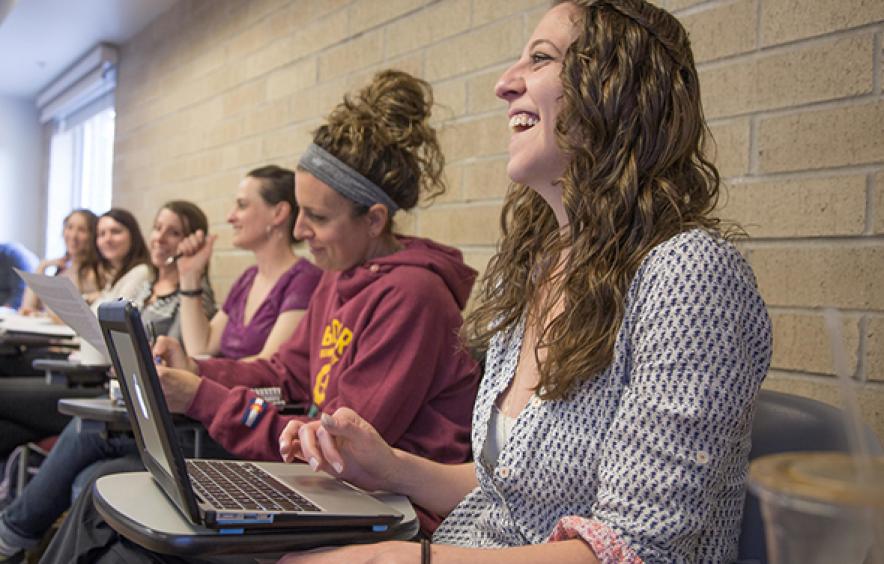 group of smiling students