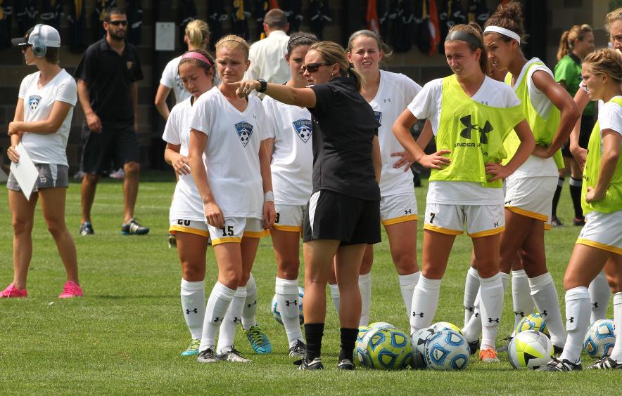 Soccer team with coach