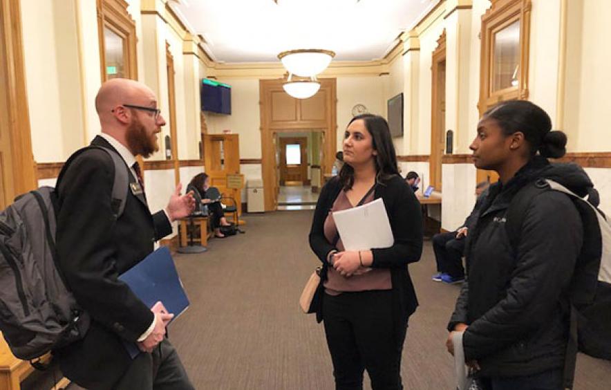 students at courthouse