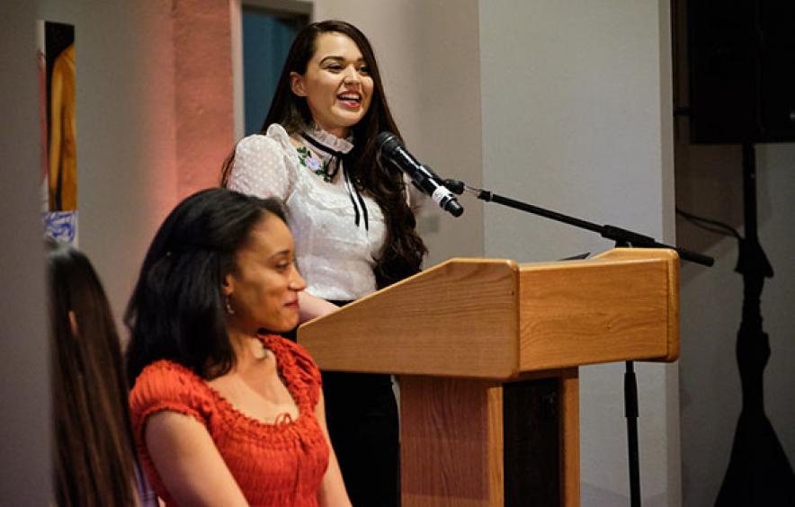 Students presenting at La Junta